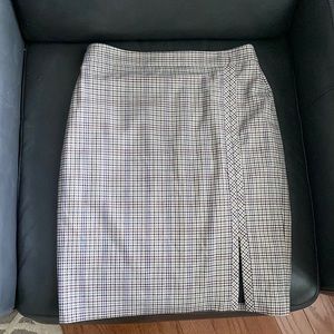 Ann Taylor Multicolor Plaid Midi Skirt